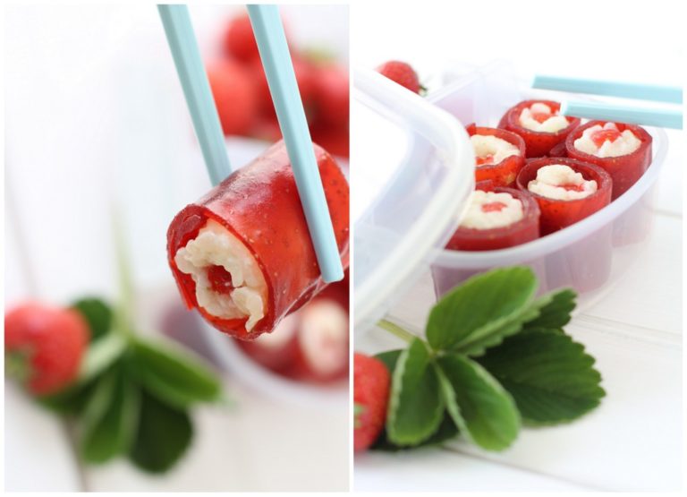 Erdbeer Sushi mit Fruchtleder selber machen - elf19.de